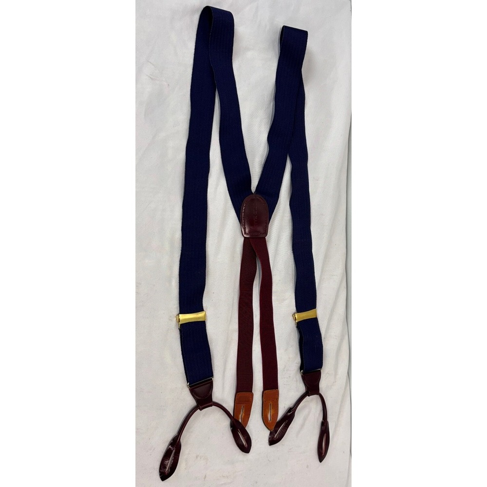 Cole Haan Navy Suspenders And Braces Burgundy